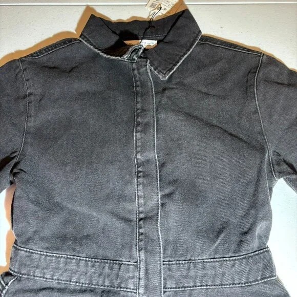 NWT Zara Gray Black One-Piece Romper Girls Kids - Picture 3 of 3